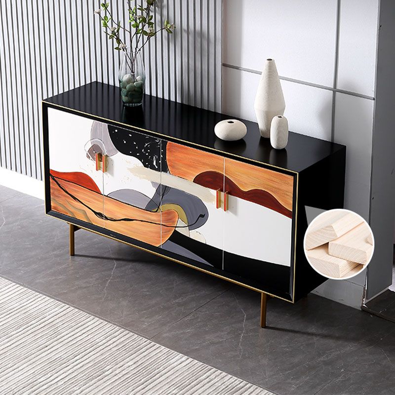 Gabinetes de Glamam Buffet Stand Oak Acabado de acabado con puertas