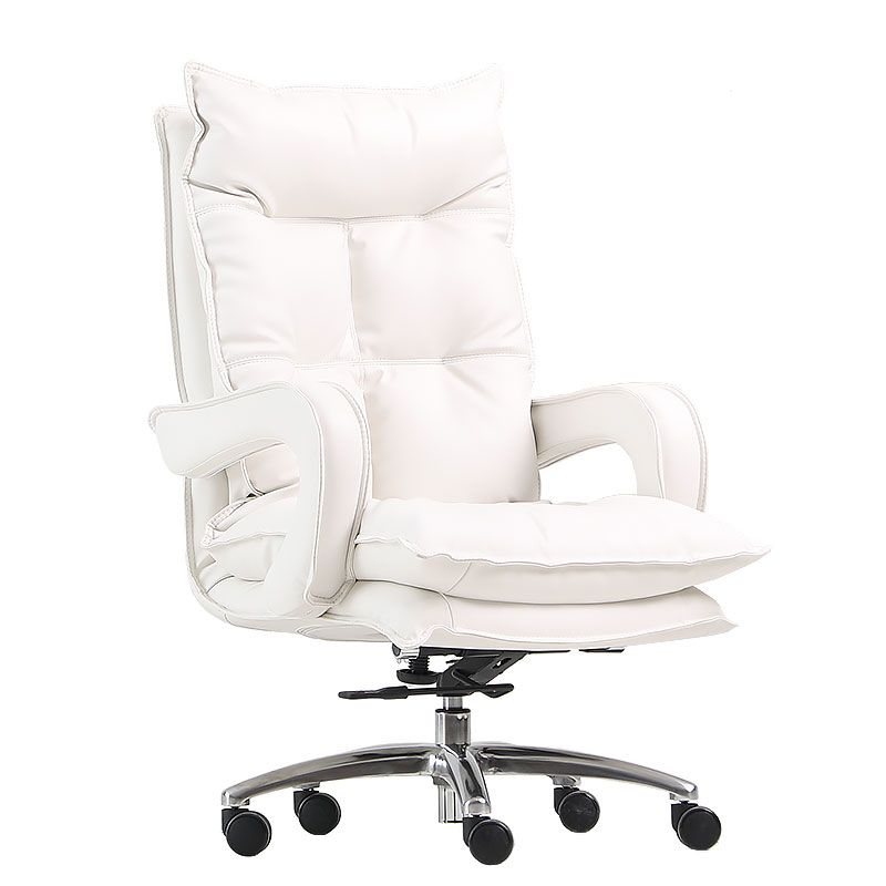 Silver Aluminium Modern Desk Chair with High Back Conference Chair Clearhalo 'furn' 'furn_office_chair' 'Furniture' 'furniture_office_chair' 'Office Chairs' 'Office Furniture' 'office_chair' 1200x1200_f178d27e-33b5-4047-9a85-a33ace747577