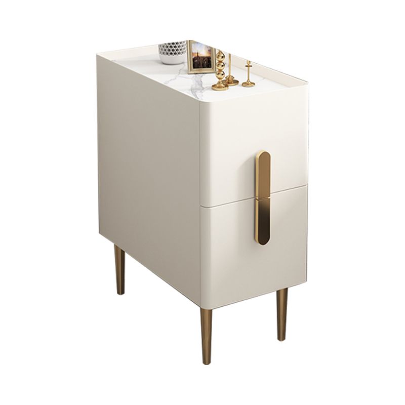 20 Zoll H-Nachttisch 2-Drawer Storage Glam Massivholz Nachttisch mit Beinen