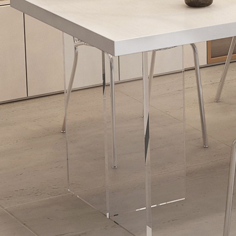 Contemporary 1/2/5 Pieces Furniture Rectangle Solid Wood Dining Set in White Clearhalo 'Dining Room Sets' 'Dining Tables & Seating' 'dining_room_set' 'furn' 'furn_dining_room_set' 'Furniture' 'Kitchen & Dining Furniture' 1200x1200_f17b926e-cbe1-4aec-bd4d-adc4318a0e4e