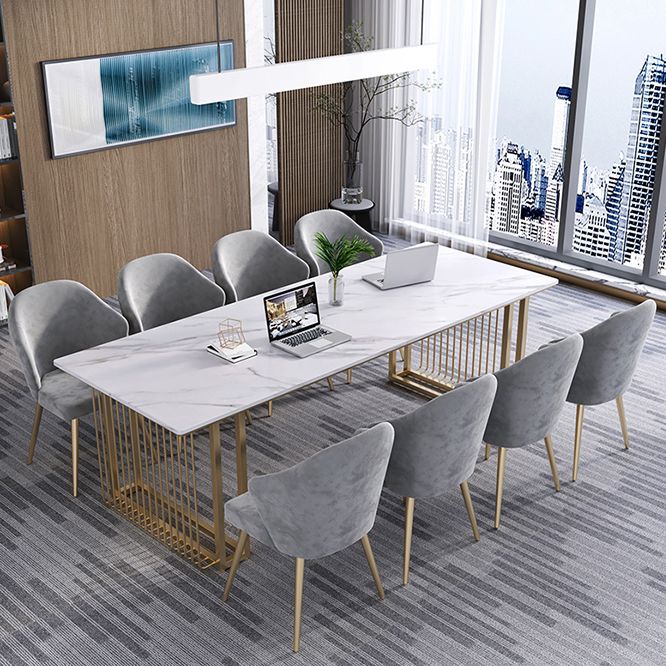 Scrivania per ufficio in stile industriale rettangolo di scrittura di marmo artificiale