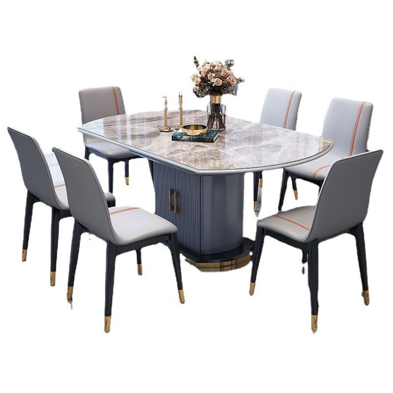 Foldable Modern Sintered Stone Dining Room Set with Round Top and Pedestal Base Furniture Clearhalo 'Dining Room Sets' 'Dining Tables & Seating' 'dining_room_set' 'furn' 'furn_dining_room_set' 'Furniture' 'furniture_dining_room_set' 'Kitchen & Dining Furniture' 'kitchen&dining_furn' 'kitchen' 1200x1200_f17cb92a-c028-4b25-a66b-45501c024164