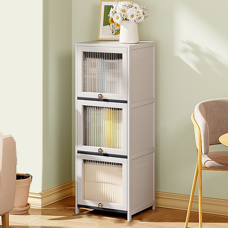 Cabinet di accento bianco contemporaneo, mobile standard rettangolo