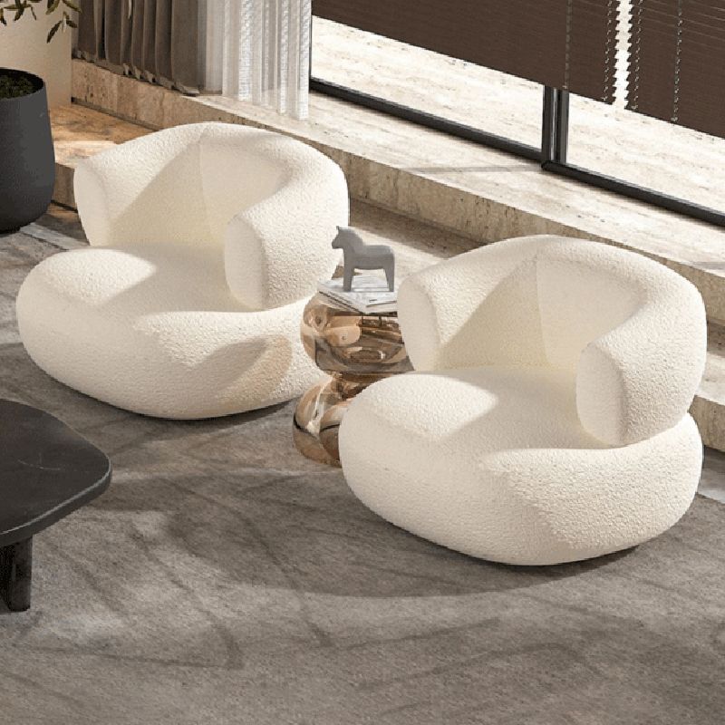 Sofá de brazo inclinado para el brazo curvo contemporáneo de lana para la sala de estar