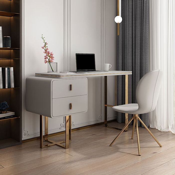 Mesa de trabajo de madera oficina en casa escritura de escritura rectangular de lujo