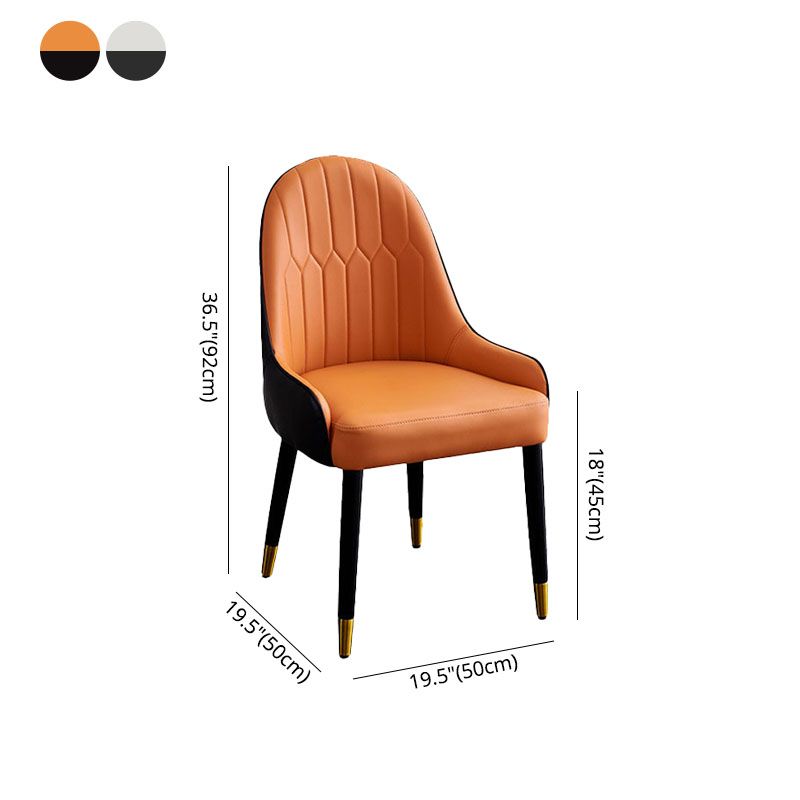 Scandinavian Solid Back Arm Chairs Upholstered Dining Chairs for Kitchen