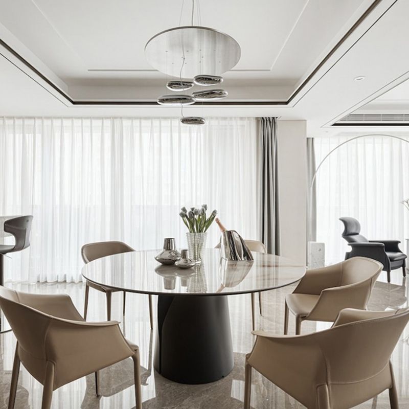 Beige and Brown Dining Chairs Modern Faux Leather Arm Side Chair Clearhalo 'Dining Chairs' 'Dining Tables & Seating' 'dining_chair' 'furn' 'furn_dining_chair' 'Furniture' 'Kitchen & Dining Furniture' 1200x1200_f182e2ed-538e-465a-896b-4d7758dfc60e
