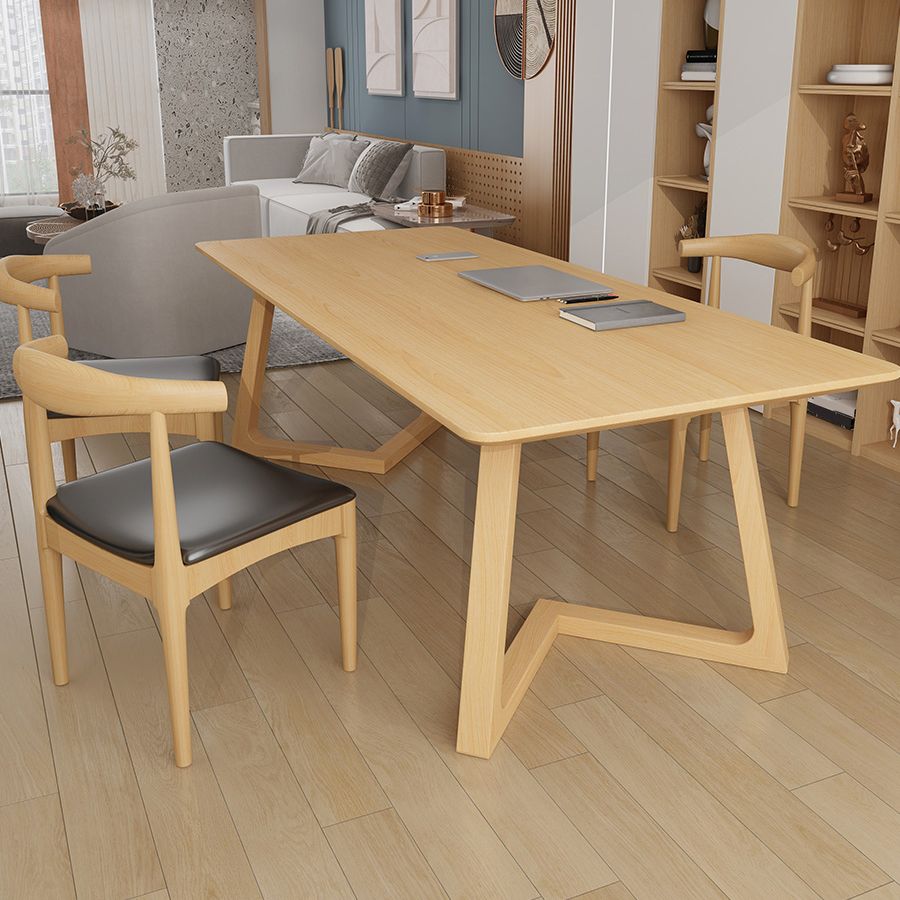 Modern 29,53 "großer Büroschreibtisch Massivholzkrümmte Schreibtisch gebogene Schreibtisch