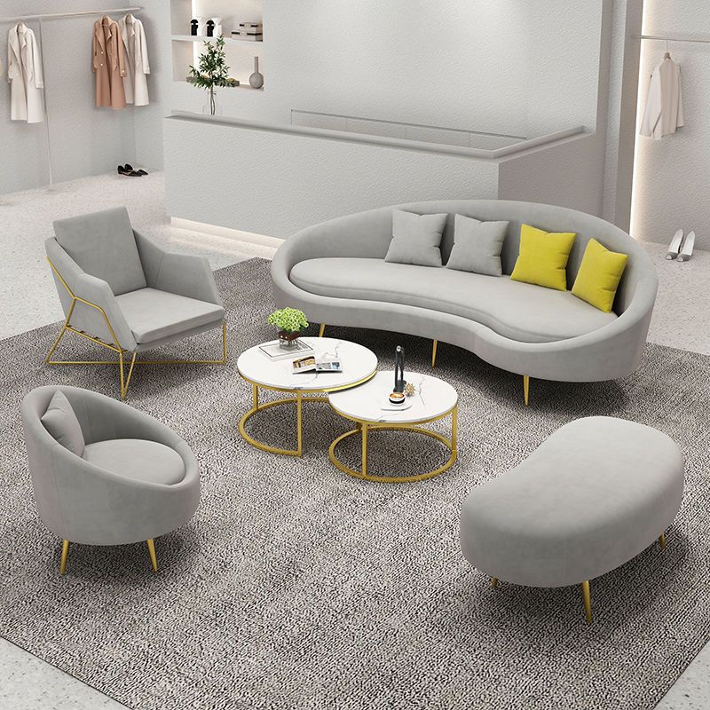 Contemporary Curved Sofa for Apartment 33.46" High Sloped Arm Sofa Clearhalo 'furn' 'furn_sofas' 'Furniture' 'Living Room Furniture' 'Sofa' 'sofas' 1200x1200_f184dc83-9b3a-4037-975f-fa2e02729952