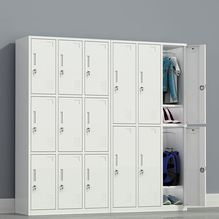 White Hinged Wardrobe Cabinet Contemporary Steel Wardrobe Armoire Clearhalo 'Armoires & Wardrobes' 'armoires_wardrobes' 'Bedroom Furniture' 'furn' 'furn_armoires_wardrobes' 'Furniture' 1200x1200_f18551f7-c6c8-46d8-bdd5-156b1e8ebabb