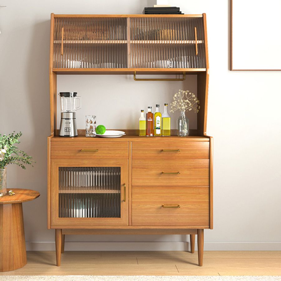 Stile moderno a buffet da pranzo a buffet in legno solido server buffet con 4-disegno