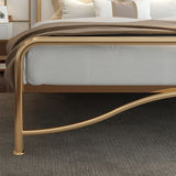 Glam Panel Bed with Camelback Headboard, Metal and Upholstered Bed Frame Clearhalo 'Bedroom Furniture' 'Beds' 'furn' 'furn_beds' 'Furniture' 1200x1200_f186433d-b842-4c8c-81b1-930c4e325580