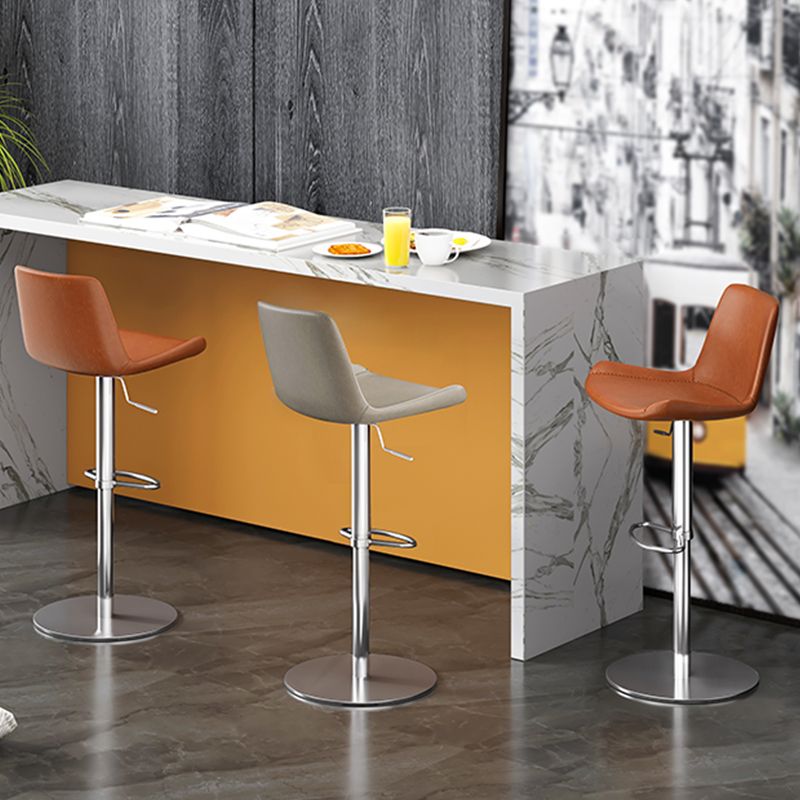 Adjustable Bar Stool Leather Backrest Counter Stool with Swivel Clearhalo 'Bar Furniture' 'Bar Stools' 'bar_stools' 'furn' 'furn_bar_stools' 'Furniture' 'Kitchen & Dining Furniture' 1200x1200_f18a093e-62f0-4858-b899-63c2665d0470