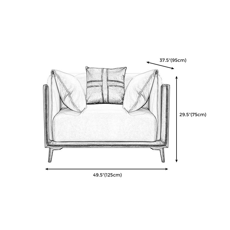 Contemporary Stain-Resistant Faux Leather Sofa/Sectional with Pillowed Back Cushions Clearhalo 'furn' 'furn_sectionals' 'Furniture' 'furniture_sectionals' 'Living Room Furniture' 'Sectionals' 1200x1200_f18c7862-8659-483a-b56a-69c6db6397f6