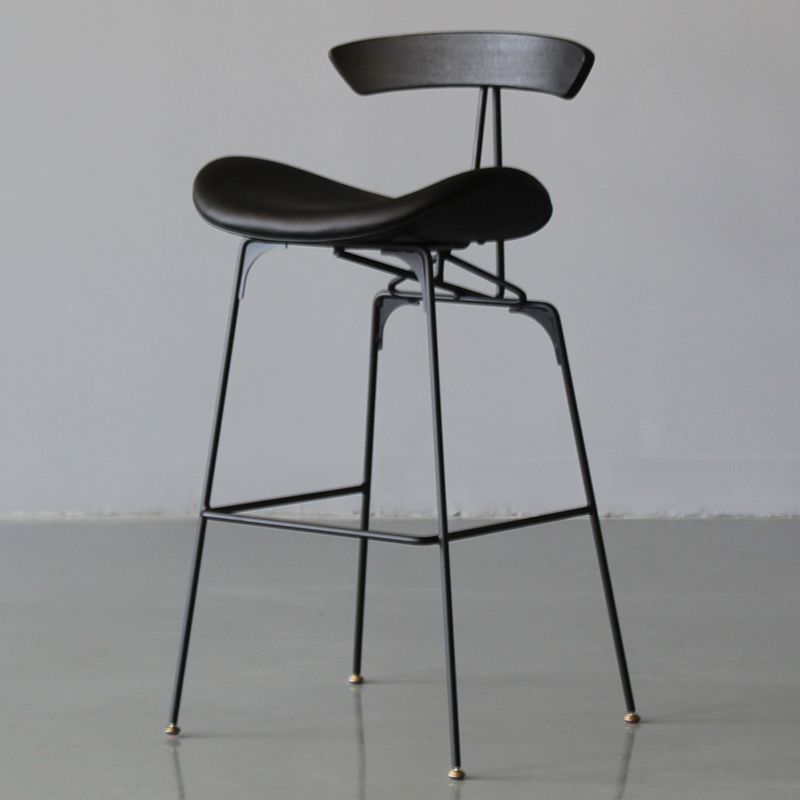 Modern Style Counter Stool Faux Leather Saddle Seat Bar Stool for Indoor Clearhalo 'Bar Furniture' 'Bar Stools' 'bar_stools' 'furn' 'furn_bar_stools' 'Furniture' 'Kitchen & Dining Furniture' 1200x1200_f18cd95c-a3b0-436b-813f-aaa26b19e898