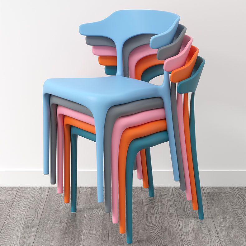 Contemporary Style Stackable Chairs Dining Armless Chairs with Plastic Legs Clearhalo 'Dining Chairs' 'Dining Tables & Seating' 'dining_chair' 'furn' 'furn_dining_chair' 'Furniture' 'furniture_dining_chair' 'Kitchen & Dining Furniture' 1200x1200_f18d7566-579c-4111-9c01-09eaf9691b13