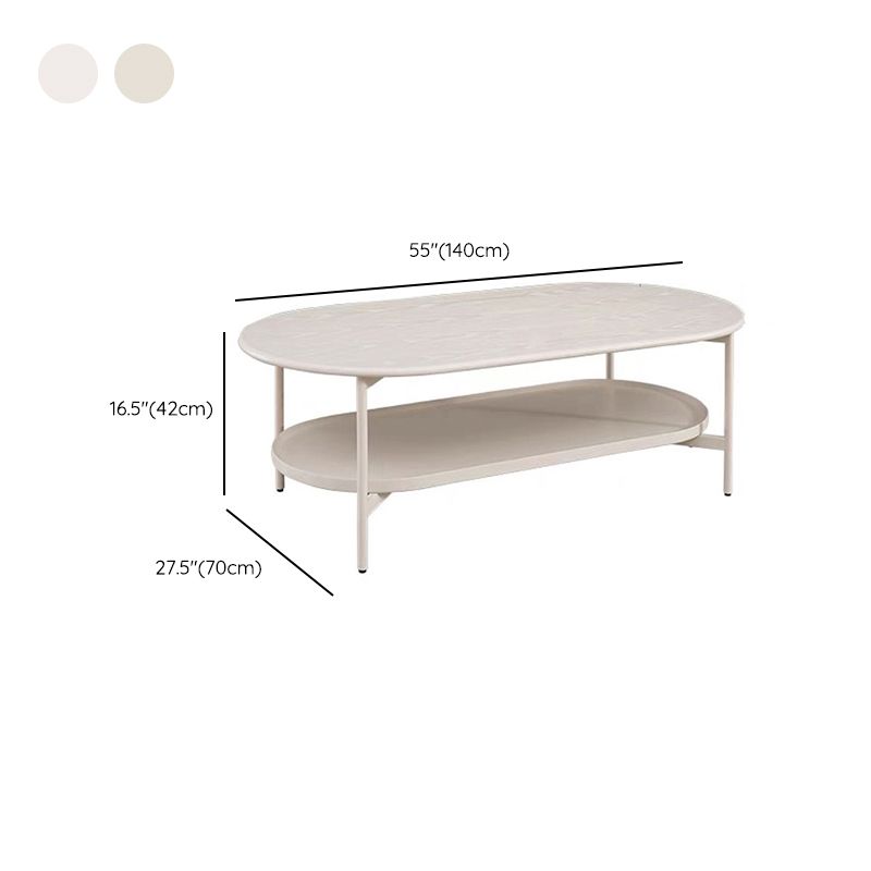 No Distressing Wood Coffee Table Set White Oval Coffee Table Clearhalo 'Coffee & Accent Tables' 'Coffee Tables' 'coffee_tables' 'furn' 'furn_coffee_tables' 'Furniture' 'Living Room Furniture' 1200x1200_f18df34a-b958-44ae-94c2-f2dd568224da