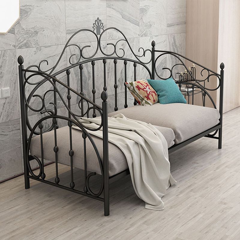 Luxurious Open-Frame Bed 45.28-inch High Metal Child's Bed with Headboard