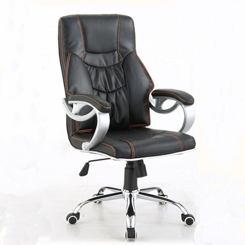 27 Inch Wide Contemporary Desk Chair Black Leather Office Chair Clearhalo 'furn' 'furn_office_chair' 'Furniture' 'Office Chairs' 'Office Furniture' 'office_chair' 1200x1200_f1920bde-16fd-46c9-96c6-aff642012ba0