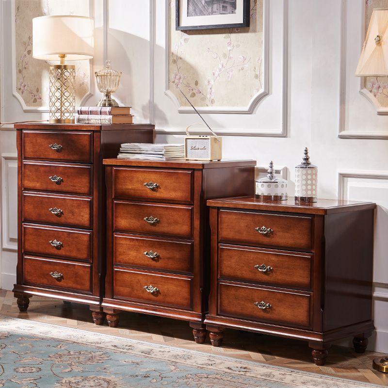 Coffre de rangement vertical en bois d'hévéa pour chambre à coucher, coffre traditionnel avec tiroirs