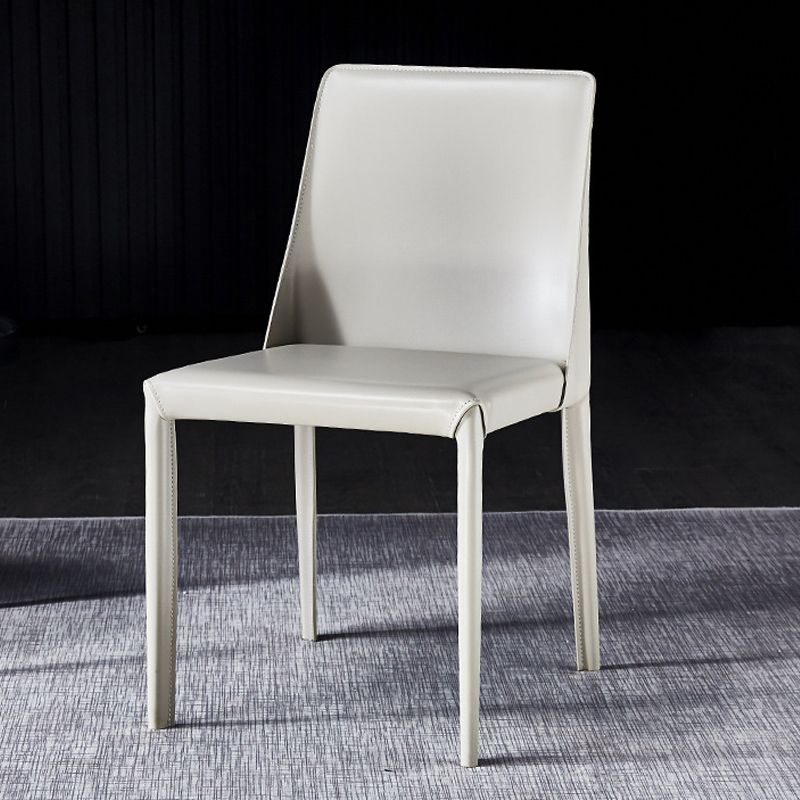 Solid Back Chair Contemporary Modern Leather Indoor-Outdoor Side Chair Clearhalo 'Dining Chairs' 'Dining Tables & Seating' 'dining_chair' 'furn' 'furn_dining_chair' 'Furniture' 'Kitchen & Dining Furniture' 1200x1200_f193f5d9-db9e-4472-bc58-772ccf87b1f7
