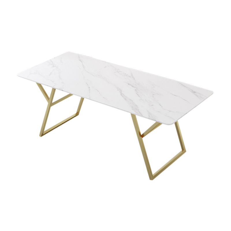 Table de fer et d'ardoise Glam Style Simple Home Living Room Rectangular Dining Table