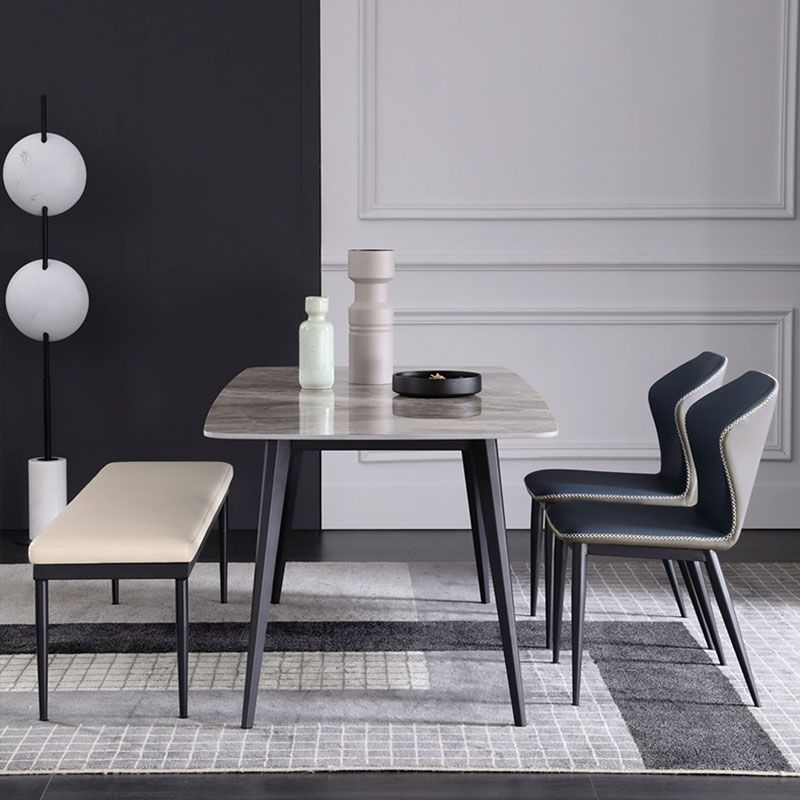 Panca imbottita contemporanea panca da casa rettangolo con gambe metalliche