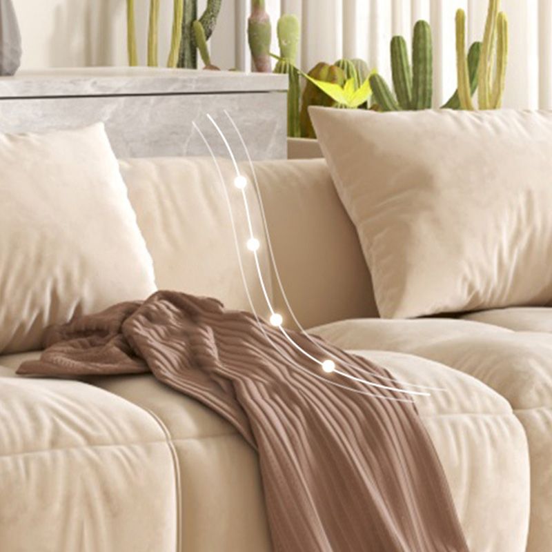 L-Shape Velvet Sectional with Recessed Arm and Pillow Back for Apartment Clearhalo 'furn' 'furn_sectionals' 'Furniture' 'Living Room Furniture' 'Sectionals' 1200x1200_f1951a53-7d74-413a-a9c4-776340428139