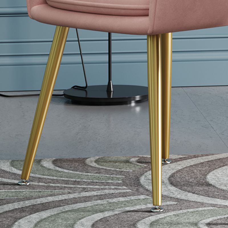 Upholstered Velvet Dining Arm Chair Solid Back Armchair with Metal Legs Clearhalo ' kitchen&dining_furn' 'Dining Chairs' 'Dining Tables & Seating' 'dining_chair' 'furn' 'furn_dining_chair' 'Furniture' 'furniture_dining_chair' 'Kitchen & Dining Furniture' 'kitchen' 1200x1200_f195811c-9cb6-4c5f-8256-61cfb941e3c9