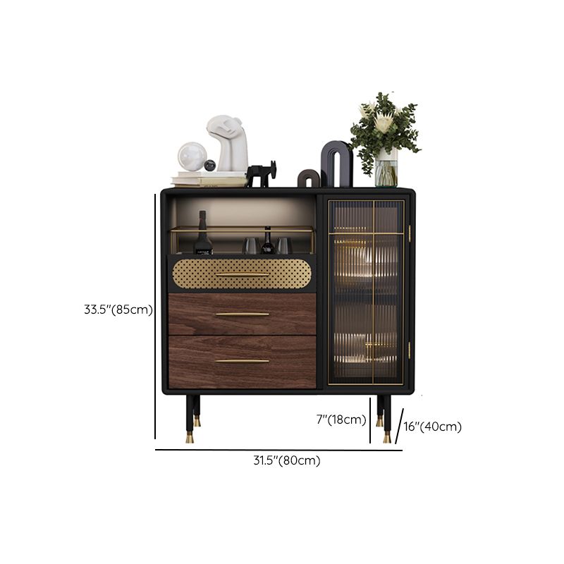 Mesa de buffet contemporánea Buffet de madera de imitación con iluminación para la cocina