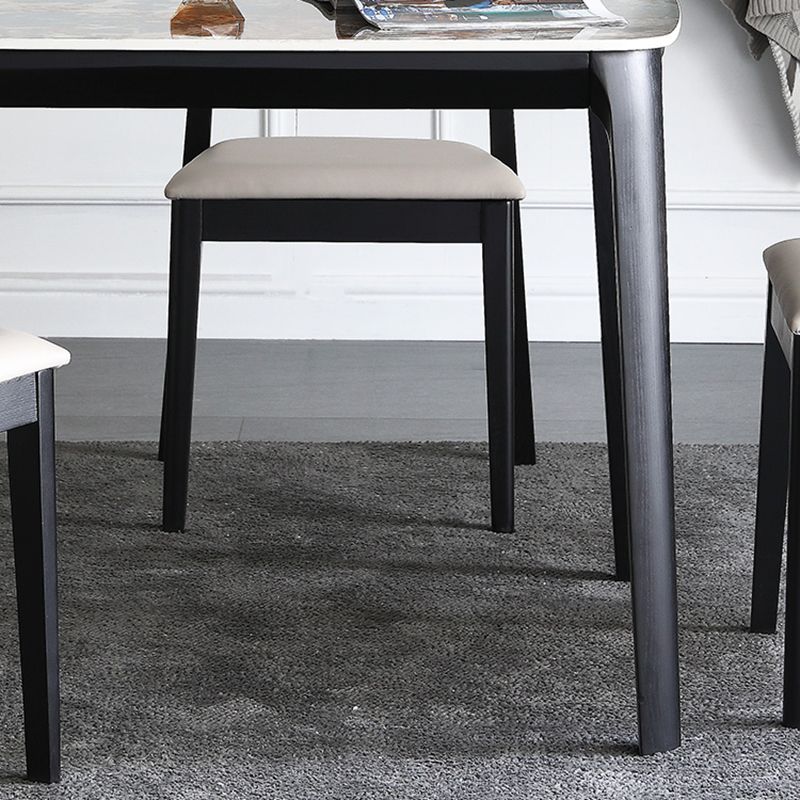 Sintered Stone Top Blue Table Modern Dining Table with Wooden Base and 4 Legs Clearhalo 'Dining Tables & Seating' 'Dining Tables' 'dining_table' 'furn' 'furn_dining_table' 'Furniture' 'Kitchen & Dining Furniture' 1200x1200_f1978122-1538-4680-9b80-75d754b82af0