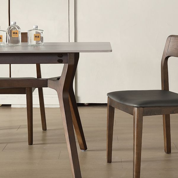 Mid-Century Modern Rectangle Dining Table Grey Sintered Stone Table Clearhalo ' dining_table' 'Dining Tables & Seating' 'Dining Tables' 'furn' 'furn_dining_table' 'Furniture' 'furniture_dining_table' 'Kitchen & Dining Furniture' 'kitchen&dining_furn' 'kitchen' 'kitchen_dining_table' 1200x1200_f19788c2-5c22-4780-ab2c-744e53bd69a9