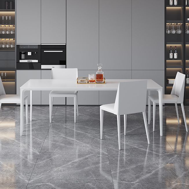 Modern Rectangle Dining Table Stone Top Metal Tripod Base Dining Table Clearhalo 'Dining Tables & Seating' 'Dining Tables' 'dining_table' 'Furniture' 'furniture_dining_table' 'Kitchen & Dining Furniture' 1200x1200_f199891f-4bfe-4144-80e8-79a8238b8840