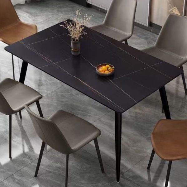 Rectangle Dining Table Modern Sintered Stone Furniture with Metallic Base Clearhalo ' dining_table' 'Dining Tables & Seating' 'Dining Tables' 'furn' 'furn_dining_table' 'Furniture' 'furniture_dining_table' 'Kitchen & Dining Furniture' 'kitchen&dining_furn' 'kitchen' 'kitchen_dining_table' 1200x1200_f19a3103-afa7-474a-a6cd-6be8d6f4e71c