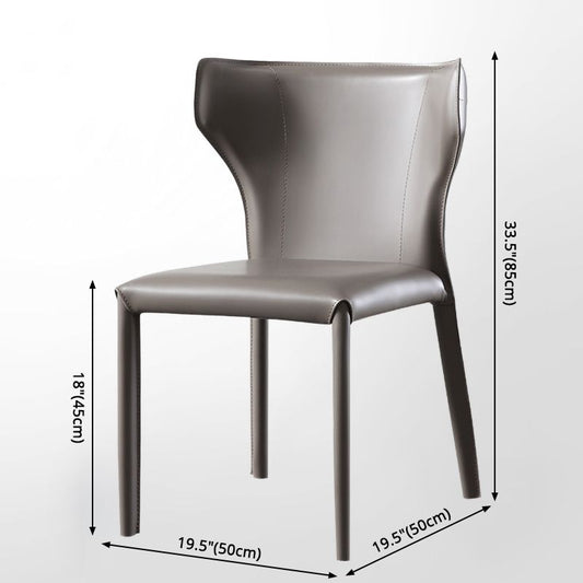 Saddle Leather Designer Style Home Side Chair Matte Finish Wingback Dining Chair Clearhalo ' kitchen&dining_furn' 'Dining Chairs' 'Dining Tables & Seating' 'dining_chair' 'furn' 'furn_dining_chair' 'Furniture' 'furniture_dining_chair' 'Kitchen & Dining Furniture' 'kitchen' 1200x1200_f19b99ed-b548-4a41-940b-edc690b3c922
