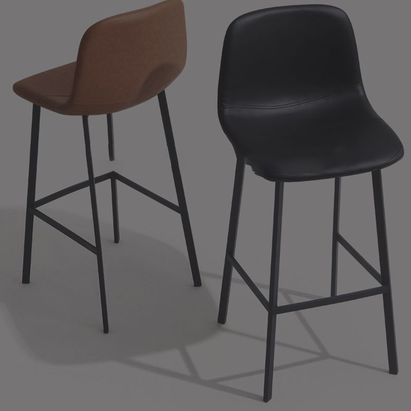 Contemporary Metal Leather Bar Stools Indoor Barstool with Iron Legs Clearhalo 'Bar Furniture' 'Bar Stools' 'bar_stools' 'furn' 'furn_bar_stools' 'furniture_bar_stools' 'Kitchen & Dining Furniture' 'kitchen&dining_furn' 'kitchen' 'kitchen_furn' Furniture' 1200x1200_f19c2d22-6ef3-4b6d-9e42-a7ae728bbead