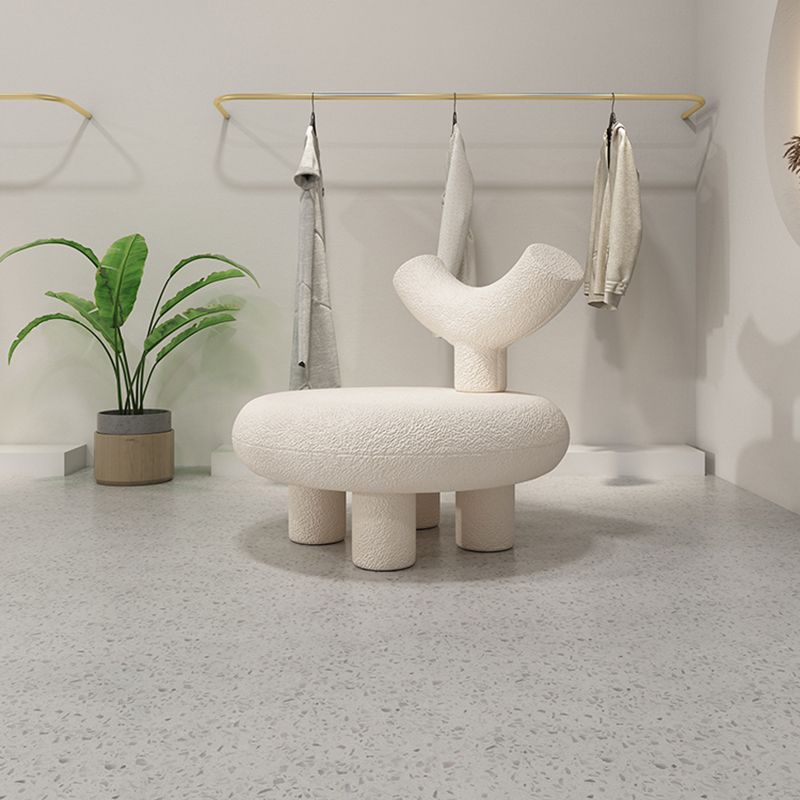 Scandinavian White Wool Parsons Chair with Fixed Back and 4 Legs Clearhalo 'Accent Chairs' 'accent_chairs' 'Chairs & Seating' 'furn' 'furn_accent_chairs' 'Furniture' 'Living Room Furniture' 1200x1200_f19e3577-42d0-4b33-8028-6c5559f9f605