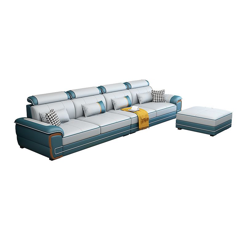 Faux Leather Pillow Top Arm Sectionals 31.5"High Cushion Back Sofa with Slipcover Clearhalo 'furn' 'furn_sectionals' 'Furniture' 'furniture_sectionals' 'Living Room Furniture' 'Sectionals' 1200x1200_f19e61a4-7b3b-49a9-b1e3-7c6e8698c1b6