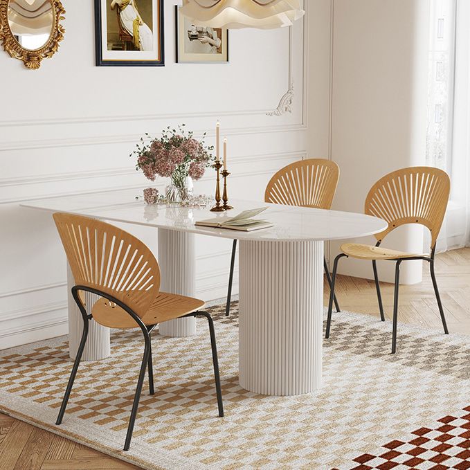 Minimalistische witte eettafelset 1/4/5/7-delig Thuistafel en stoelen