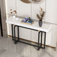 Rectangle Marble Top Console Table with Iron Trestle Base for Hall Clearhalo 'Console Tables' 'console_tables' 'Entry & Mudroom Furniture' 'furn' 'furn_console_tables' 'Furniture' 1200x1200_f19fcb70-d6d3-446f-b350-37ac3cb9b1bf