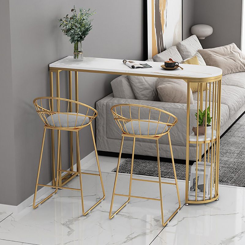 Modern Storage Stone Counter Height Table Double Pedestal Pub Height Dining Table Clearhalo 'Bar Furniture' 'Bar Tables' 'bar_tables' 'furn' 'furn_bar_tables' 'Furniture' 'furniture_bar_tables' 'Kitchen & Dining Furniture' 1200x1200_f19fe0ef-a6af-4028-87f7-d47342168075
