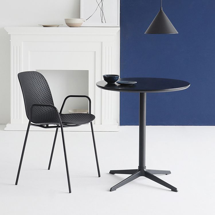 Contemporary Round Shape Dining Table Standard Kitchen Dining Table with Pedestal Base Clearhalo ' dining_table' 'Dining Tables & Seating' 'Dining Tables' 'Furniture' 'furniture_dining_table' 'Kitchen & Dining Furniture' 'kitchen&dining_furn' 'kitchen' 'kitchen_dining_table' 1200x1200_f1a06d35-c722-4126-ba3d-77c9bc4358a0