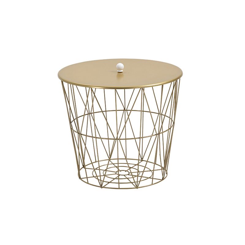 Contemporary Metal Round Top Coffee or End Table with Fram Base Clearhalo 'Coffee & Accent Tables' 'Coffee Tables' 'coffee_tables' 'furn' 'furn_coffee_tables' 'Furniture' 'Living Room Furniture' 1200x1200_f1a169d2-d3b6-4cb4-9321-3d31ff5b10bf