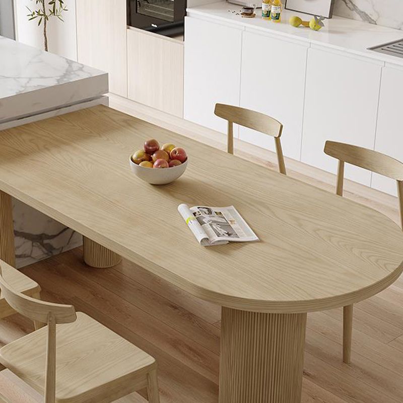 Modern Pine Wood Dining Table with 3 Legs Table for Dining Room Clearhalo 'Dining Tables & Seating' 'Dining Tables' 'dining_table' 'furn' 'furn_dining_table' 'Furniture' 'Kitchen & Dining Furniture' 1200x1200_f1a1f910-4b0e-417a-a3c4-c30cd6b9cd94