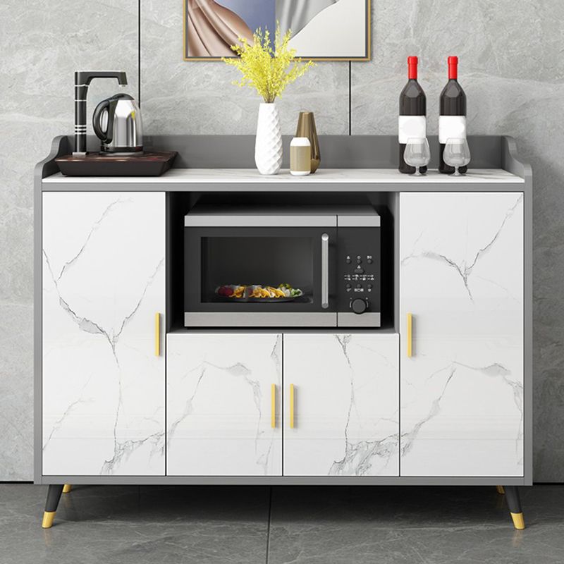 Serveur de cuisine de style moderne serveur en bois d'ingénierie avec rangement ouvert