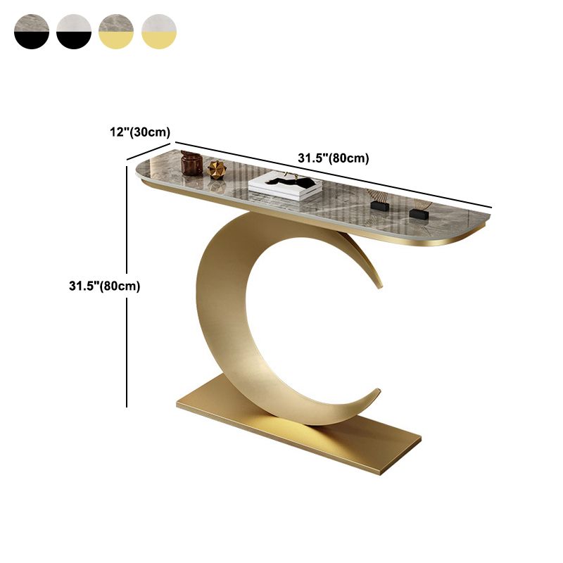 Tavolo di accento per console di pietra moderna mezza luna tavolino per la sala