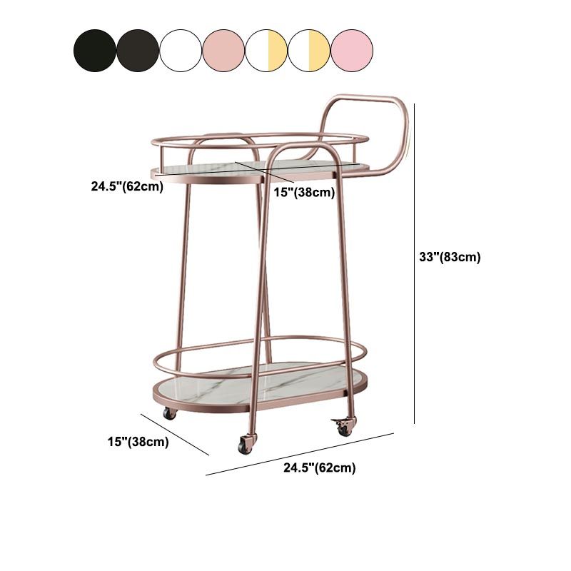 32.68" High Rolling Modern Prep Table Metal Prep Table for Dining Room