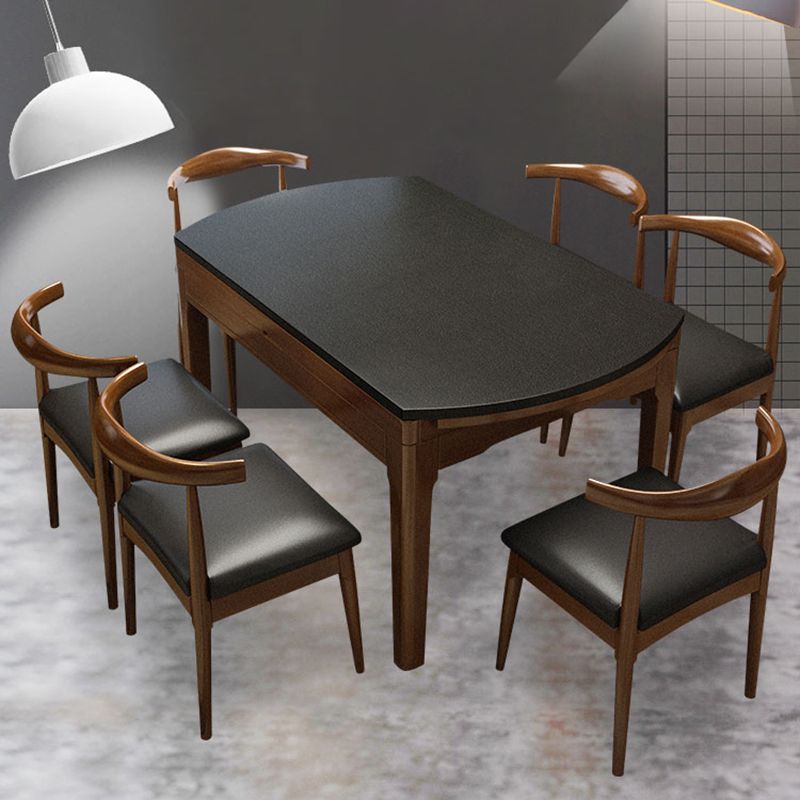 Kitchen Contemporary Dinner Table 4 Legs Extendable Dining Table Clearhalo 'Dining Tables & Seating' 'Dining Tables' 'dining_table' 'furn' 'furn_dining_table' 'Furniture' 'Kitchen & Dining Furniture' 1200x1200_f1a37e97-5934-43ab-9e4f-7351e911abe2