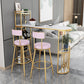 Stone Top Bistro Bar Table Rectangle Bar Table with Wine Rack