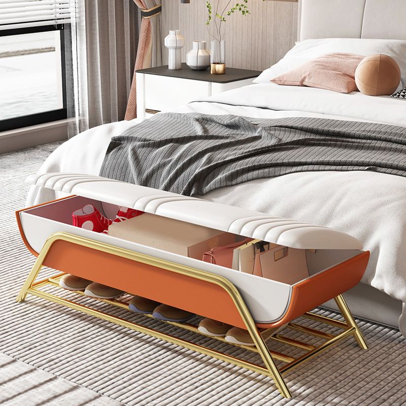 13.65/15.6" W Modern Entryway Bench Cushioned Metal Seating Bench Clearhalo 'Benches' 'Chairs & Seating' 'furn' 'furn_benches' 'Furniture' 'Living Room Furniture' 1200x1200_f1a46327-cad2-42c3-937e-9aed210072a1